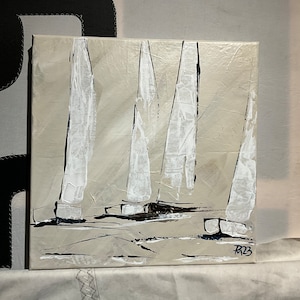Paintings Sailboats Sailing Pictures - Modern Wall Art - Sea Maritime acrylic paintings 30 x 30