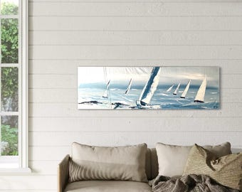 Cadre Photo MDF 100x70cm Tulup - Décor Voilier Sur La Mer, Style Moderne, Pour Salon Ou Bureau