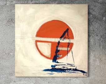 Gemälde  Bilder Segelboote - Fam Jollenkreuzer, Segelboote in Acrylfarben gemalt, Wohninspiration, maritime wanddeko, Geschenk
