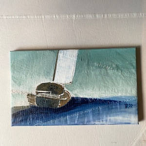 Pictures with sailboats - maritime pictures gifts decoration sea - 50 x 30 cm ~ Original hand-painted