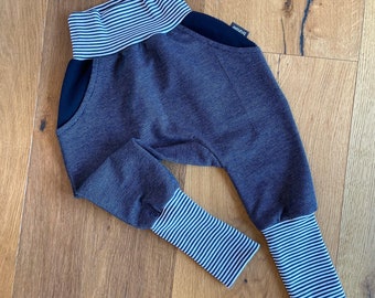 Knickerbocker pants jeansjersey, baby pants, with pockets, high cuffs, baby boy pants, baby girl pants, baby clothes, pants summer, blue