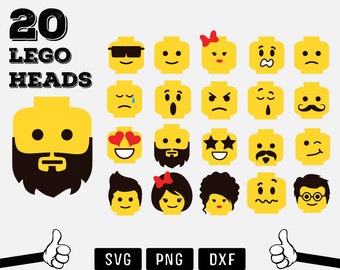 Download Lego head svg | Etsy