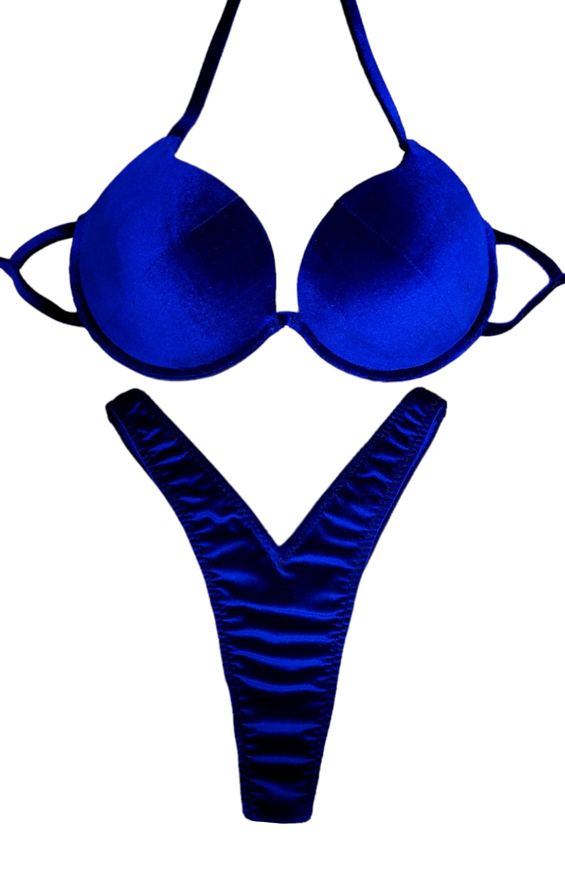 Blue base fitness bikini, blue bikini suit wellness bikini , competition bikini.  Posing suit.  Fitness suit.   Bodybuilding, round bikini