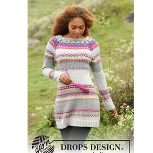 Hand Knitted Womens Dress - Nordic Norwegian Knitted Dress - Wool Knitted Dress - 100% Pure Wool Dress - Stylish Knit Dress