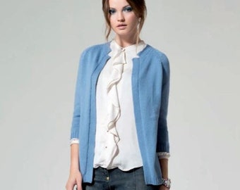 Merino Wool Cashmere Cardigan: Women's Open Front Knit Sweater