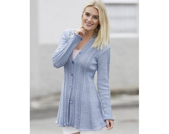 Handgefertigter Damen-Cardigan aus Baumwolle, Viskose und Leinen, Baumwolljacke, Frühlings-Sommer-Cardigan, Leinenjacke, gestrickt.