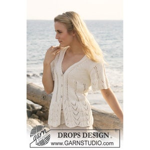 Handgestrickte Damen Baumwoll Strickjacke - Sommer Spitze Strickjacke - Kurzarm Pullover - Leichte Strickjacke - Warmes Wetter Pullover
