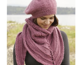 Handmade Pink Knit Hat and Scarf Set – Mohair Alpaca Blend  display picture 1