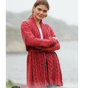 Hand Knitted Alpaca Wool Cardigan - Womens Cozy Coatigan - Kid Silk Wool Jumper - Cozy Winter Cardigan - Women Luxury Sweater