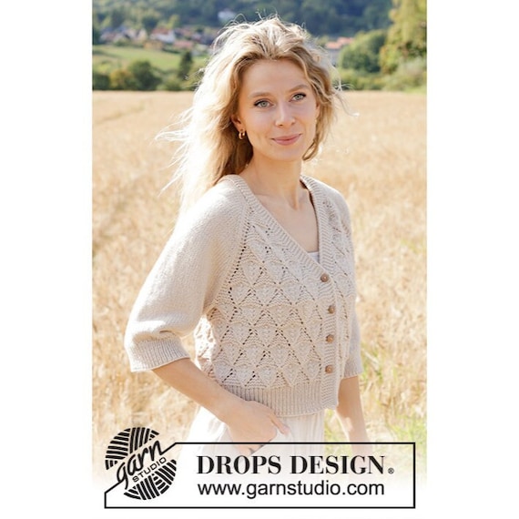 Handgemachte Italienische Merino Wolle Strickjacke: Kurzarm