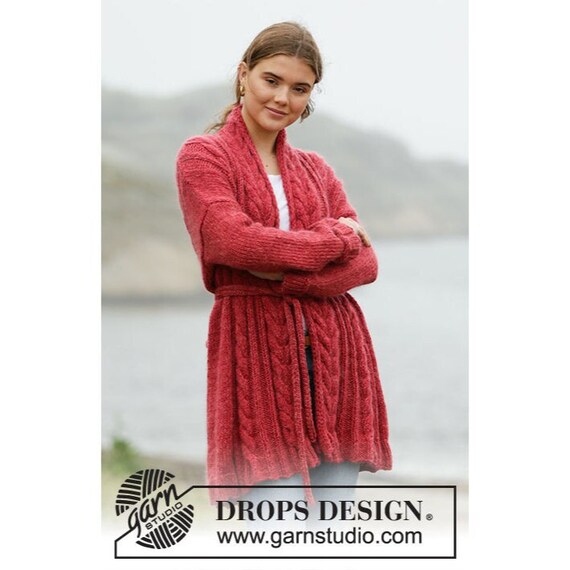 FlorenceKnitwear Hand Knitted Women's Cardigan in Alpaca and Wool, Belted Cardigan, Women's Wool Coat, Hand Made Cardigan, Cozy Woman Jacket, Woman coatigan.