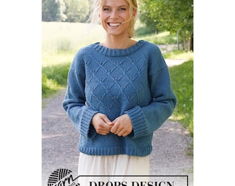 Cotton Knit Sweater: Lightweight Denim Blue Pullover