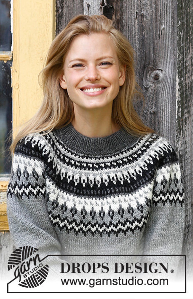 Hand knitted women's jumper nordic sweater norwegian Etsy