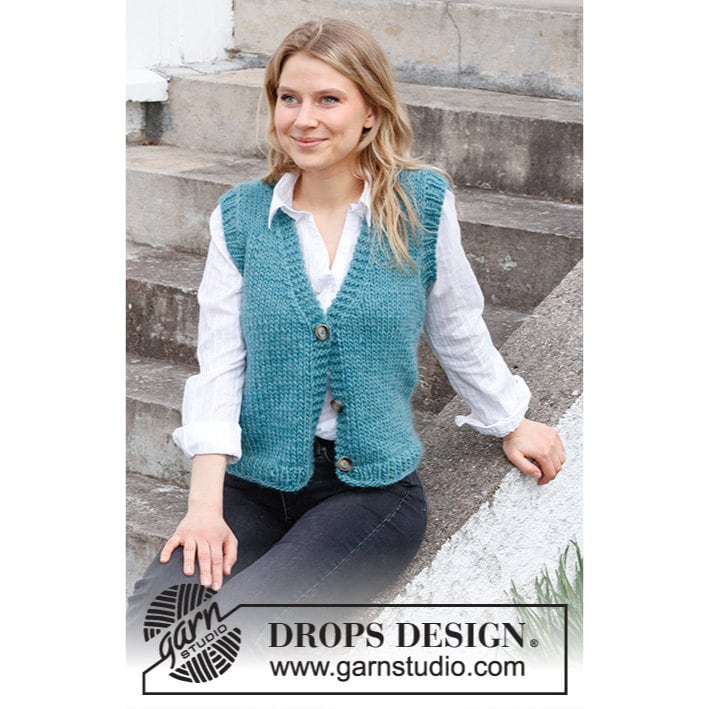 Gilet Da Donna In Maglione A Righe – Scollo A V, Senza Maniche, Bottoni, Taglio Ampio, Perfetto Per Autunno/inverno