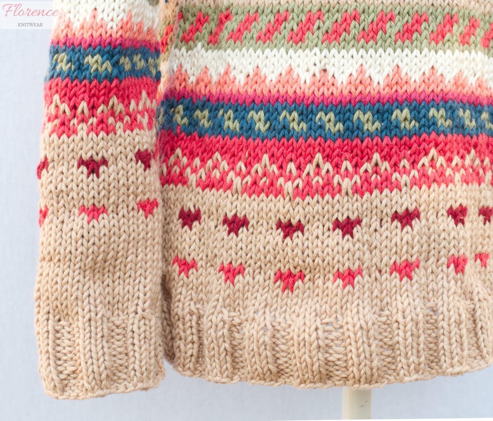 Spring Summer Hand Knitted Women's Jumper, Cotton Nordic Sweater