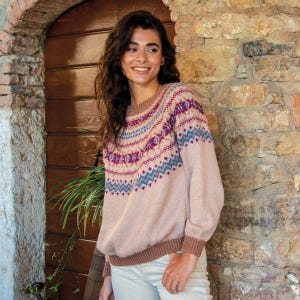 Nordic Snowflake Sweater: Merino Wool Blend, Cozy Winter Pullover