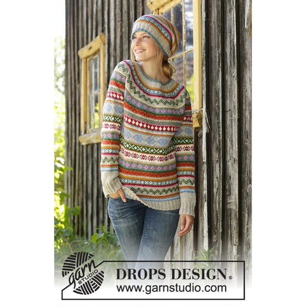Hand-Knitted Fair Isle Sweater and Hat Set: Nordic Knitwear