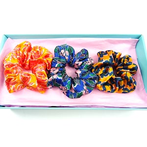 The Silk Scrunchie Collection Geschenkbox, Luxus Scrunchie Set, Seidiger Satin Scrunchie, Haar Accessoire, Handmade