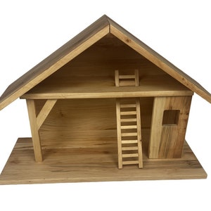 Christmas crib, crib stable large made of alder wood