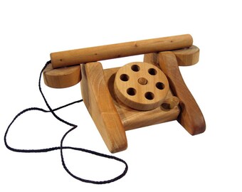 wooden toy phone