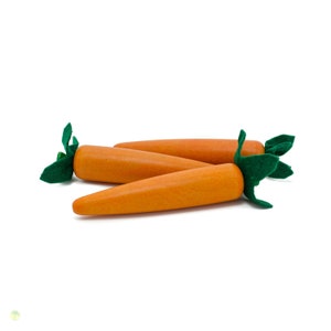 Wooden Play Food carrot, Miniature Food, Role Play Grocery Shop accessoires, Pretend Play Kitchen image 4