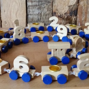 Birthday and candle wooden train image 1