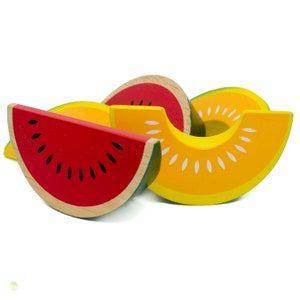 Wooden Play Food honey melon, Miniature Food, Role Play Grocery Shop accessoires, Pretend Play Kitchen image 5
