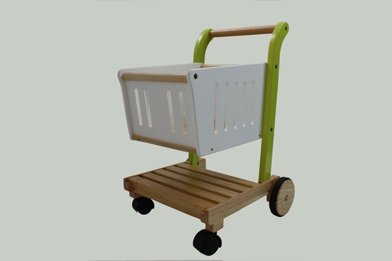 wooden shopping trolly