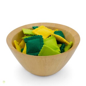 Felt Play Food Pasta Ravioli, yellow, Miniature Food, Role Play Grocery Shop accessoires, Pretend Play Kitchen image 3