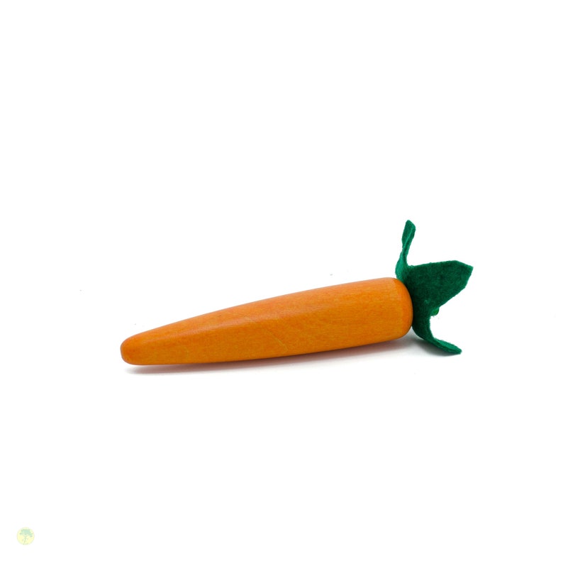 Wooden Play Food carrot, Miniature Food, Role Play Grocery Shop accessoires, Pretend Play Kitchen image 1