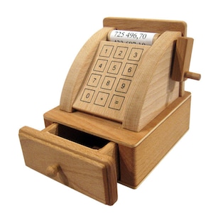 Traditional counter, Cash Register, wooden toy