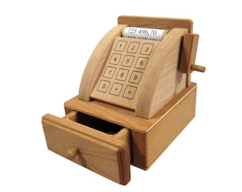 Traditional counter, Cash Register, wooden toy