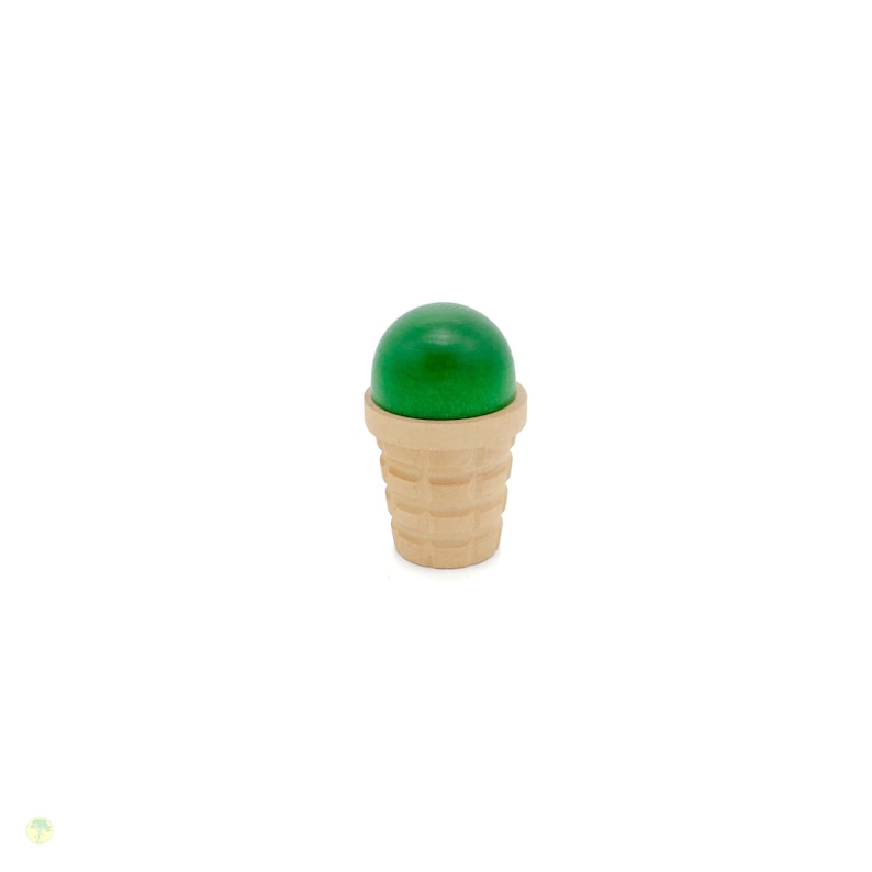 Wooden Play Food Eis cream in cone Grün - Woodruff