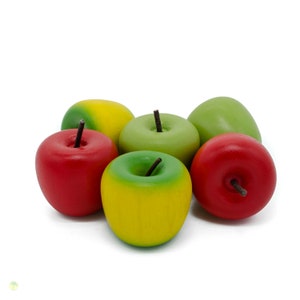 Roter Apfel aus Holz Kaufladenobst Bild 6