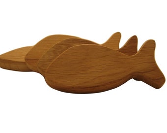 Wooden Play Food Fish, Miniature Food, Role Play Grocery Shop accessoires, Pretend Play Kitchen