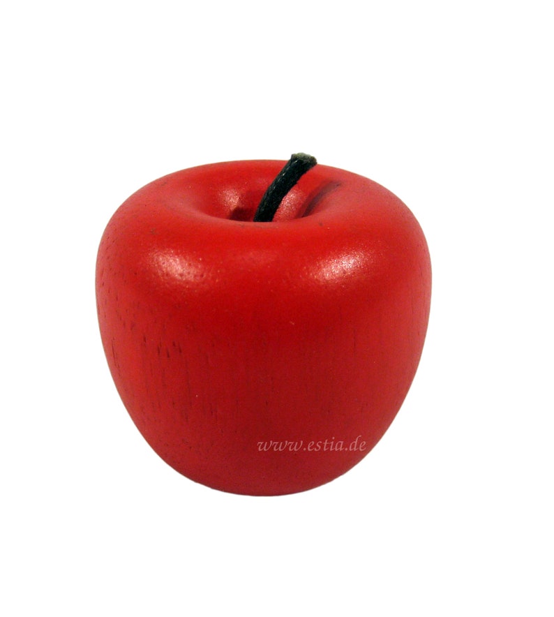 Roter Apfel aus Holz Kaufladenobst Bild 1