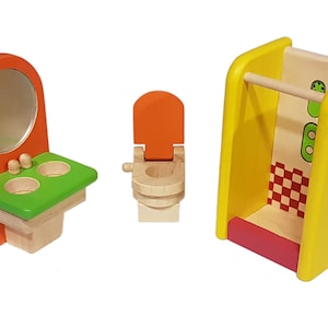 Dollhouse furniture shower, dollhouse furniture made of wood