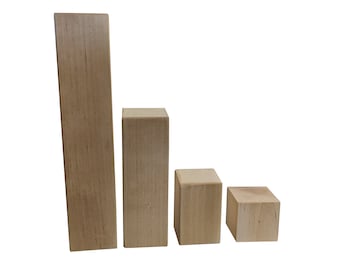 Building blocks made of birch wood, waxed, 26 pieces