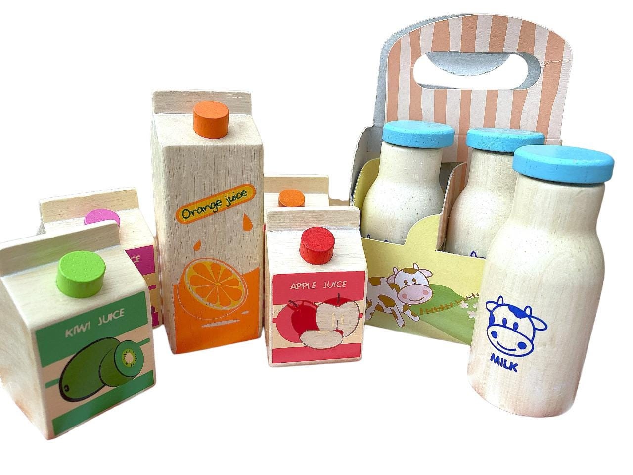 Milk and juice set, English labeling