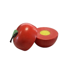 Red Apple to cut made of wood