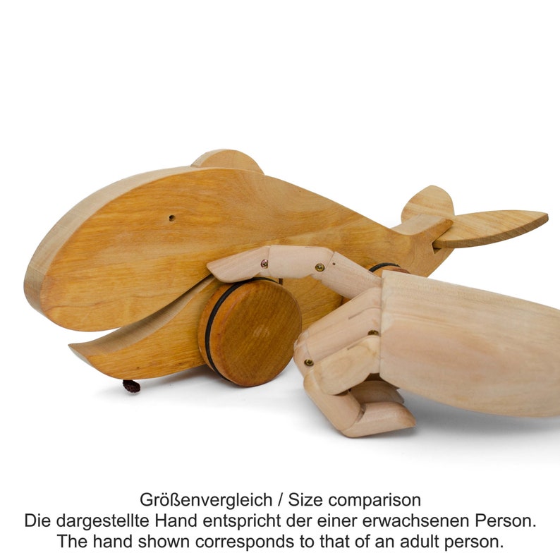 Ziehtier Moby der Ziehwal aus Holz Nachziehspielzeug Bild 4