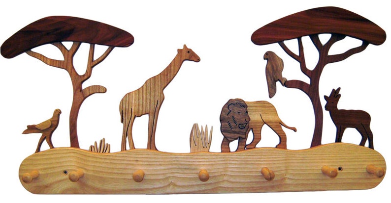 Coatrack Serengeti made of wood image 1