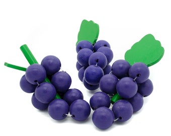 Blue wooden grapes, shop fruit