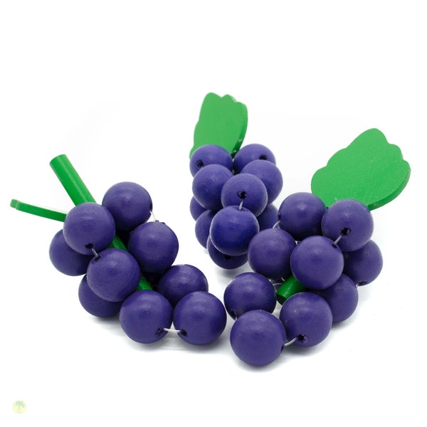 Blue wooden grapes, shop fruit