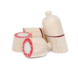 Salami to cut made of wood