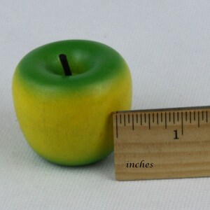 Wooden Play Food Apple, yellow/green image 4