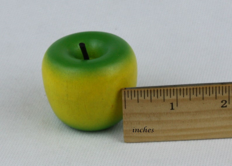 Wooden Play Food Apple, yellow/green image 4