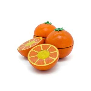 Orange to cut &quot;new harvest&quot;, made from wood, children&#39;s kitchens and shop accessories