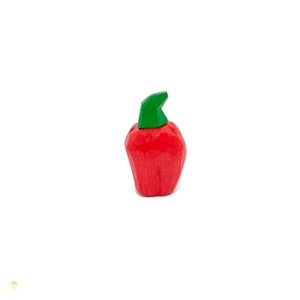 Sweet red Pepper, handacarved grocery items made of wood
