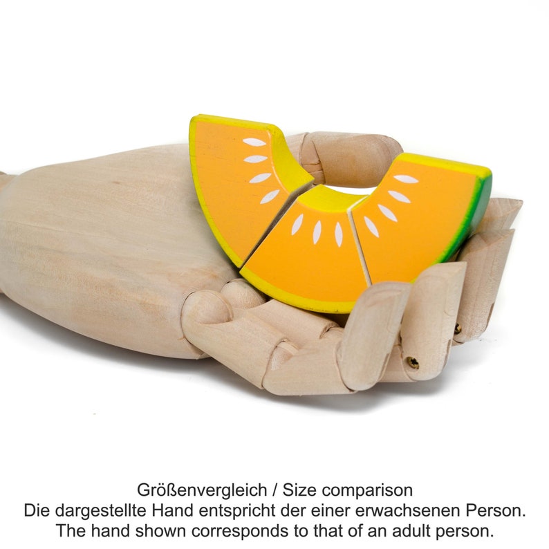 Honey melon to cut made of wood image 4